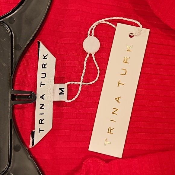 💕TRINA TURK💕 Ribbed Knit Nishi 2 Top ~ Fuchsia Medium M NWT - Picture 7 of 10